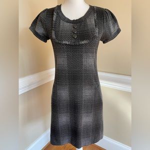En Focus Studio Plaid Dress, Size 8, Front Pockets, Black & Grey Houndstooth